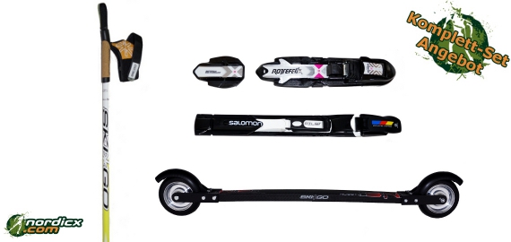 Rollerski Bundle SkiGo XC Skate Carbon, binding and poles SkiGo Roller50 